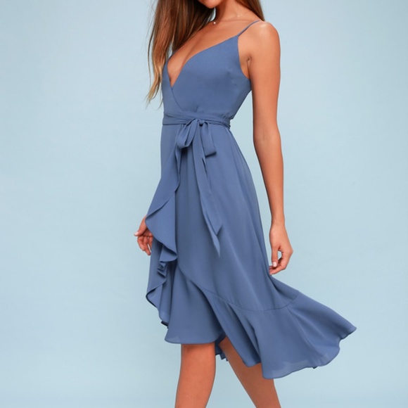 wrap midi dress wedding guest